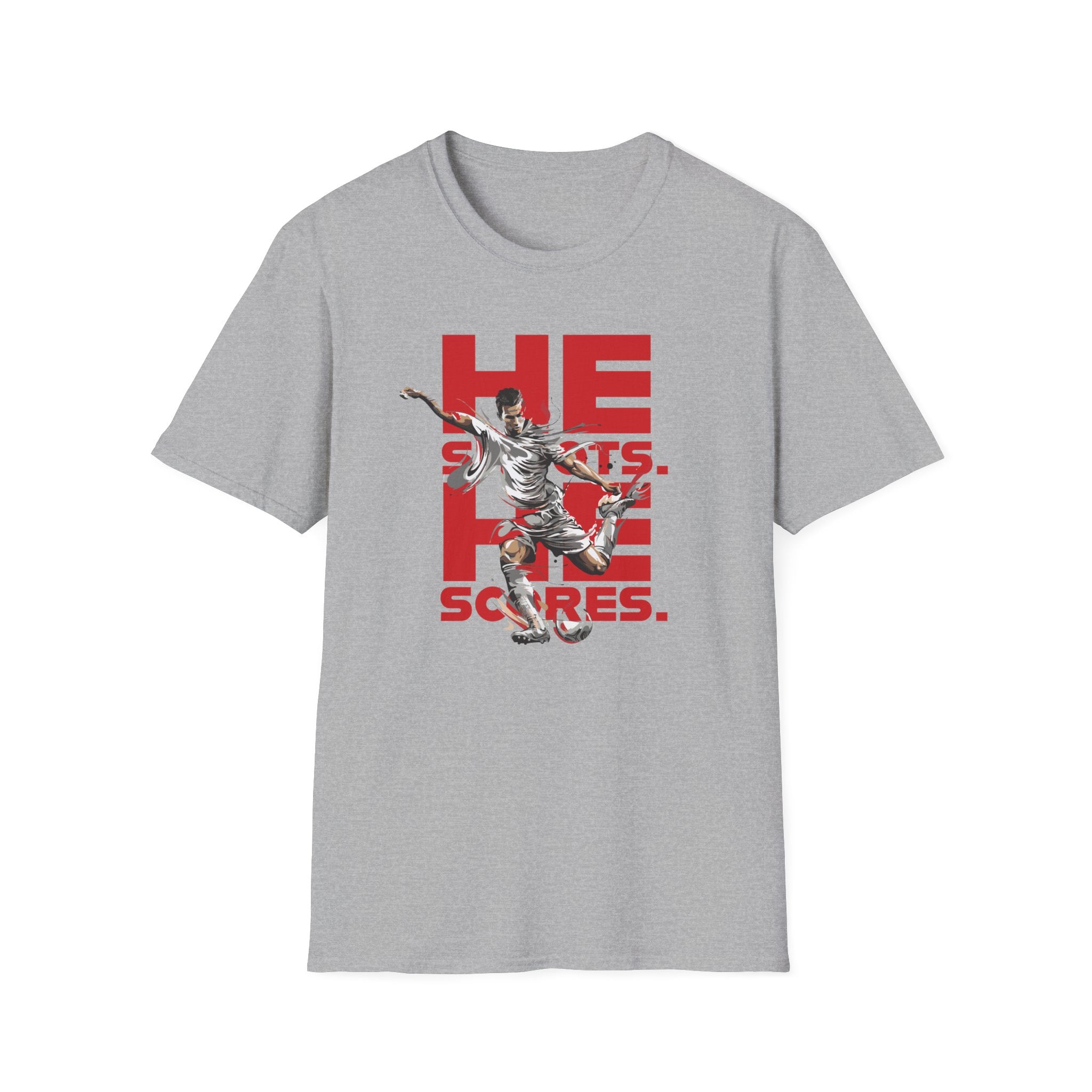 He Shoots, He Scores | Premium Soccer T-Shirt
