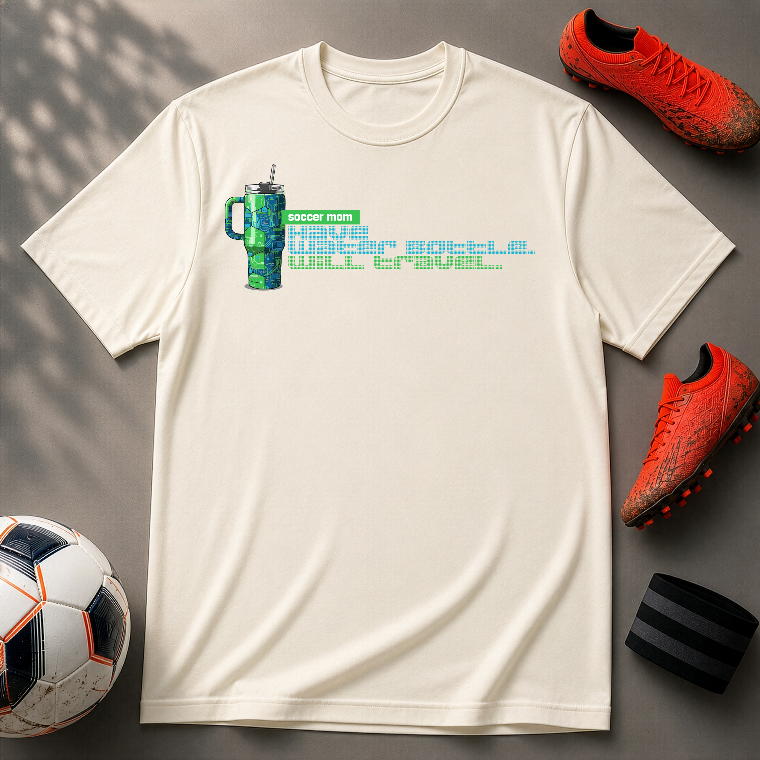 Soccer Mom | Have Water Bottle. Will Travel. | Premium Soccer T-Shirt
