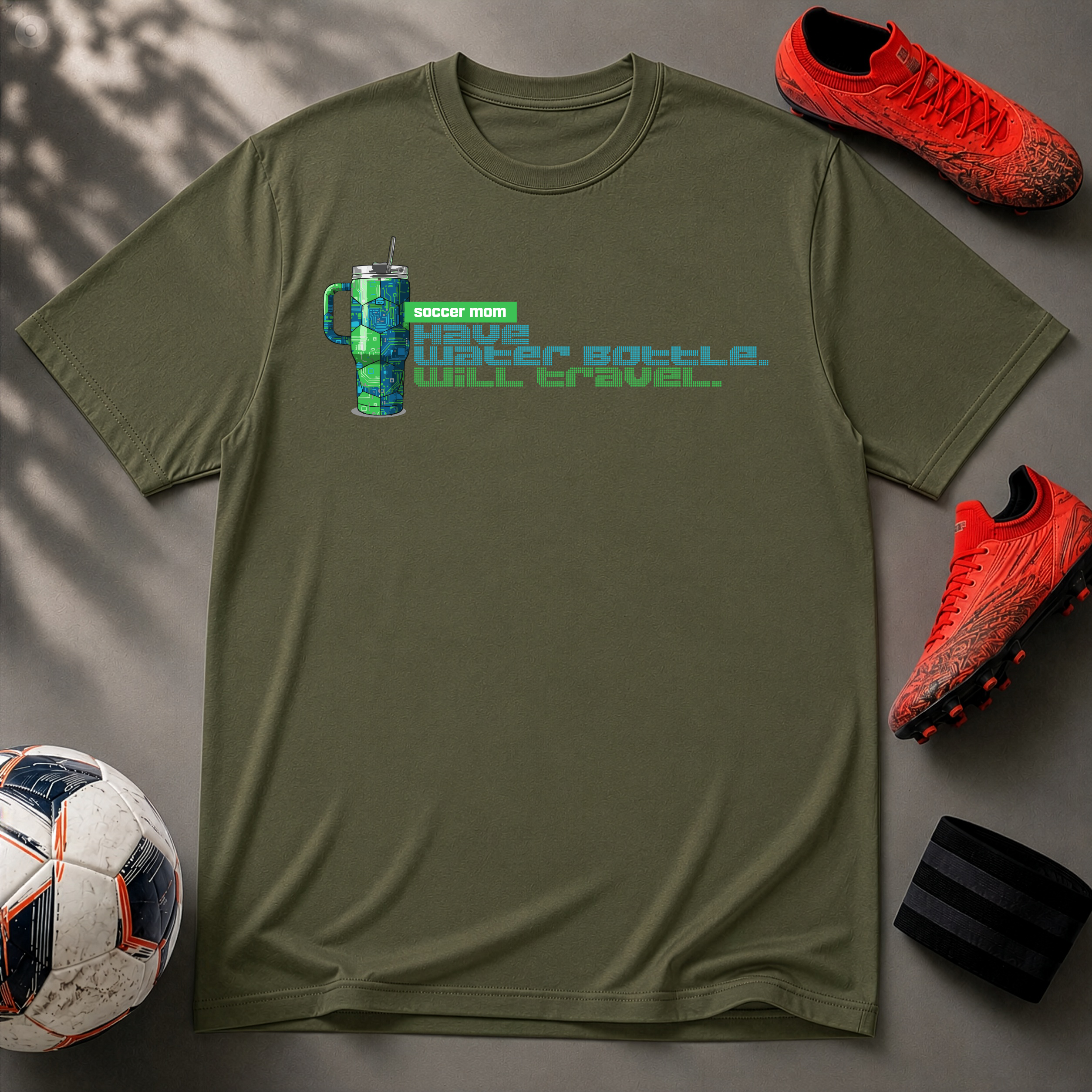 Soccer Mom | Have Water Bottle. Will Travel. | Premium Soccer T-Shirt