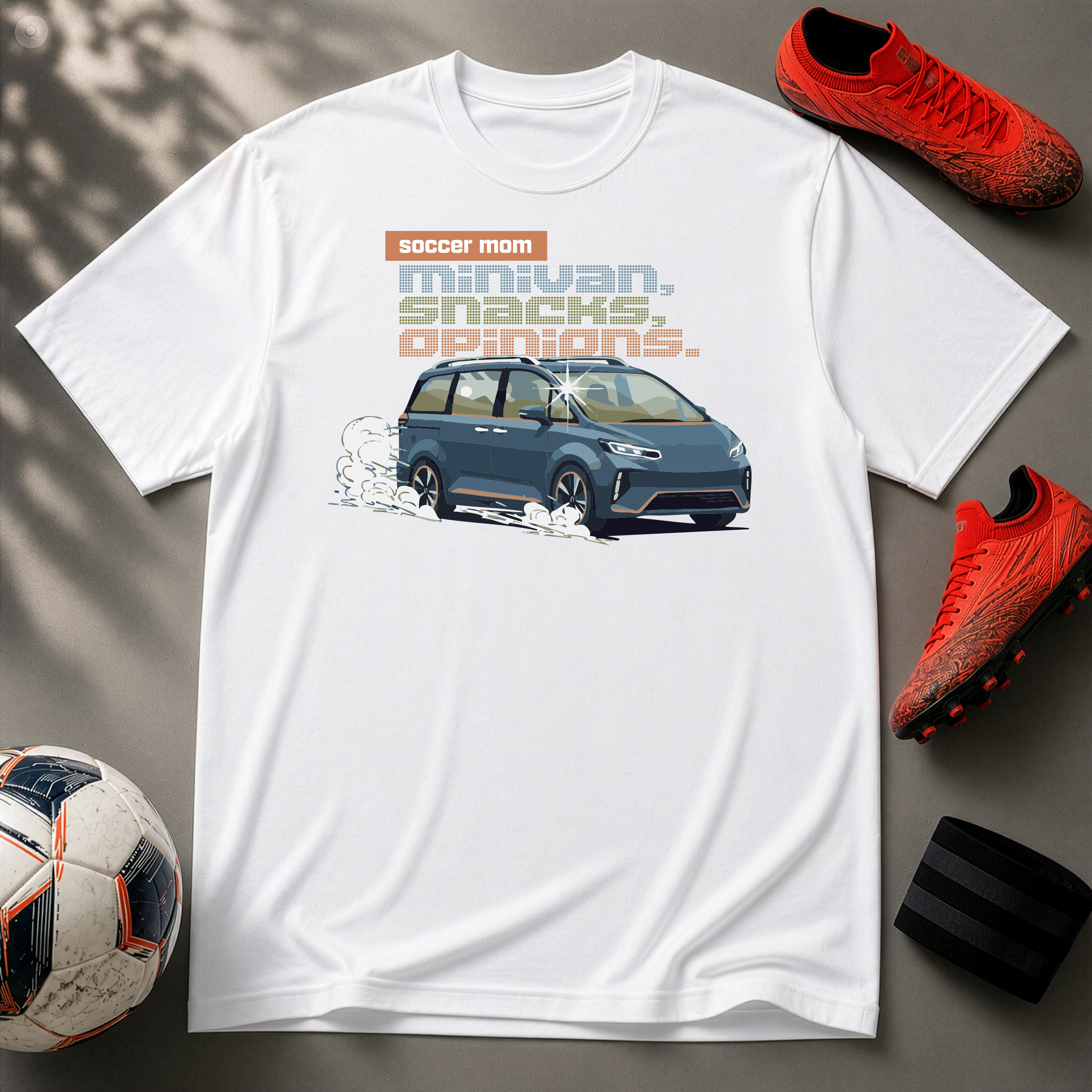Soccer Mom | Minivan. Snacks. Opinions. | Premium Soccer T-Shirt