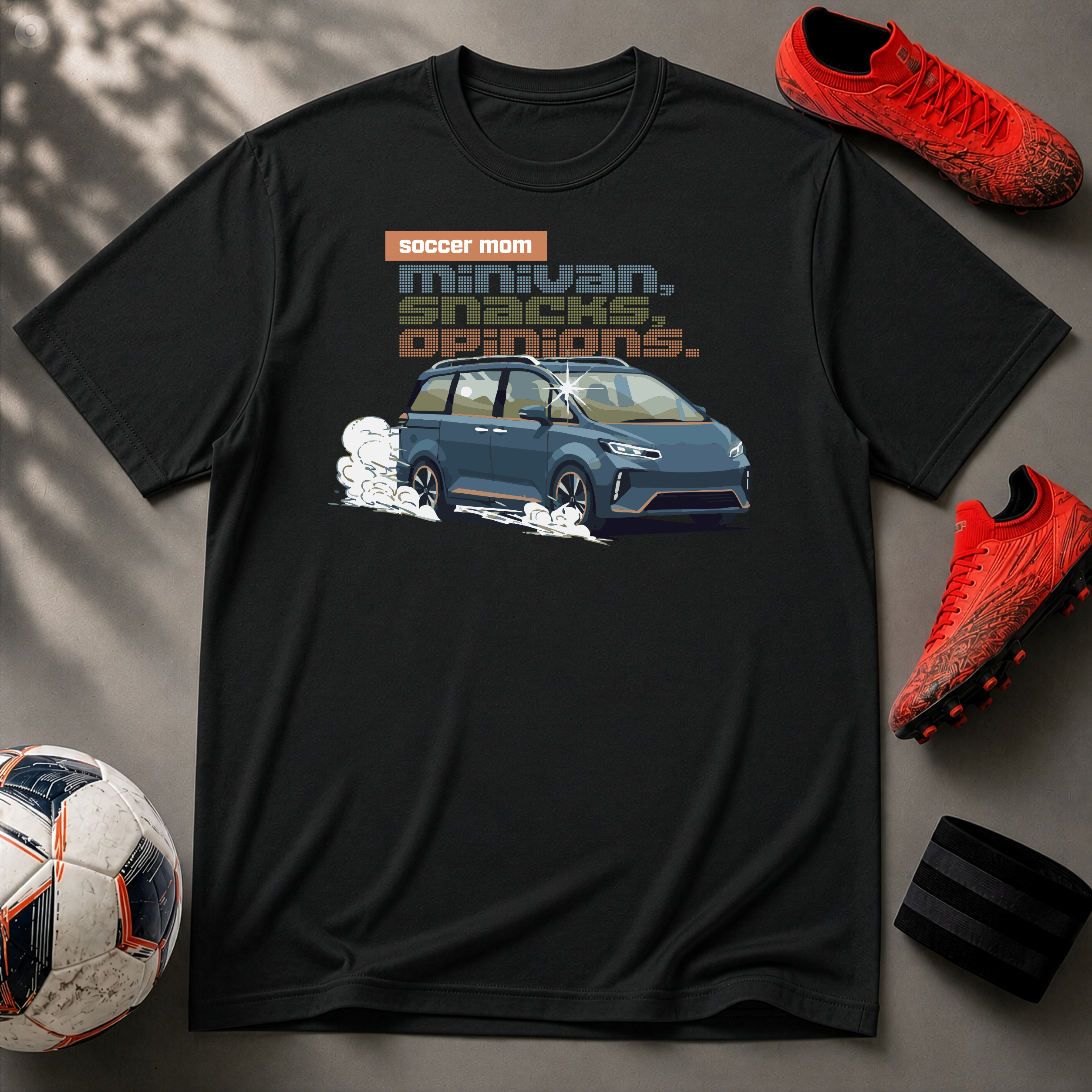 Soccer Mom | Minivan. Snacks. Opinions. | Premium Soccer T-Shirt