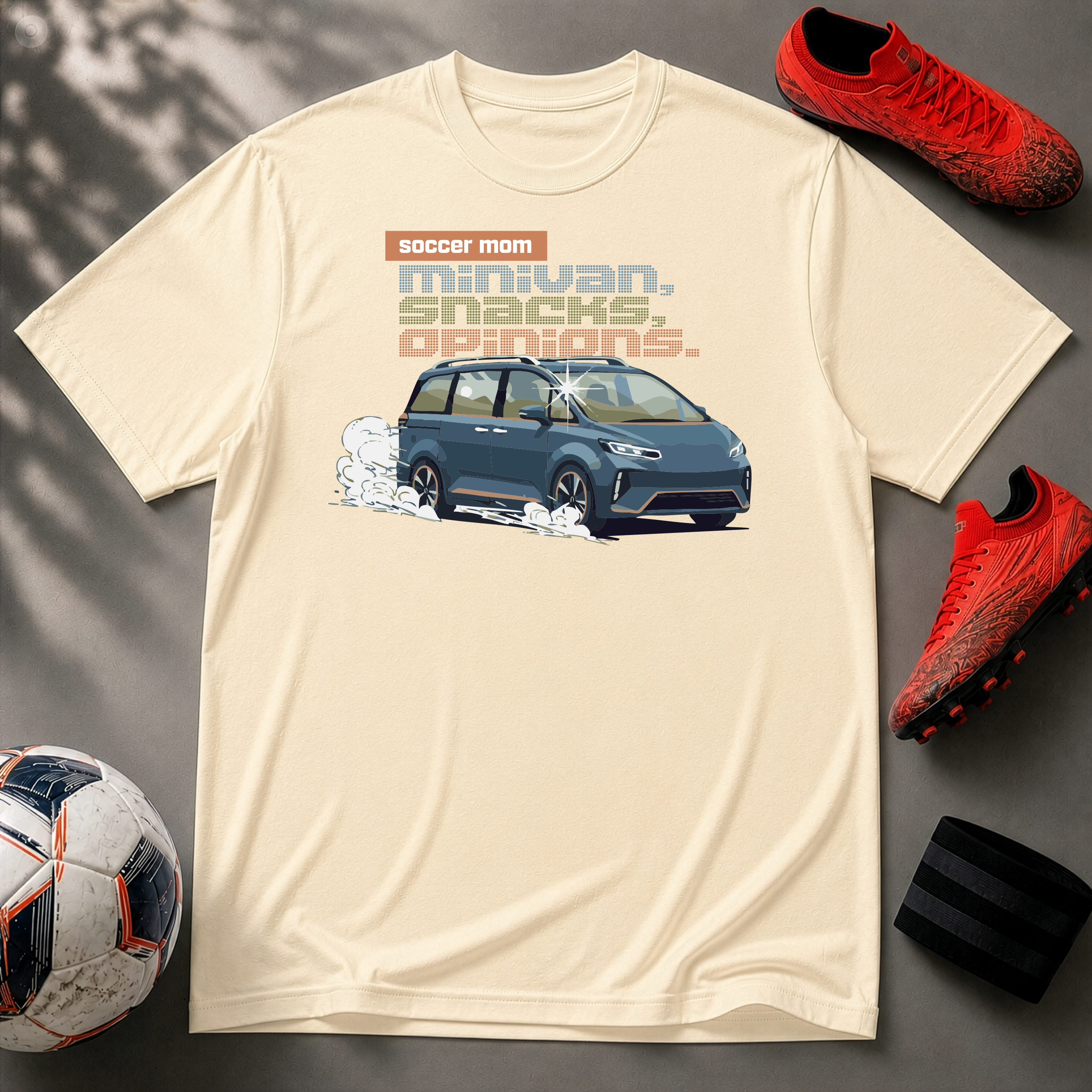 Soccer Mom | Minivan. Snacks. Opinions. | Premium Soccer T-Shirt