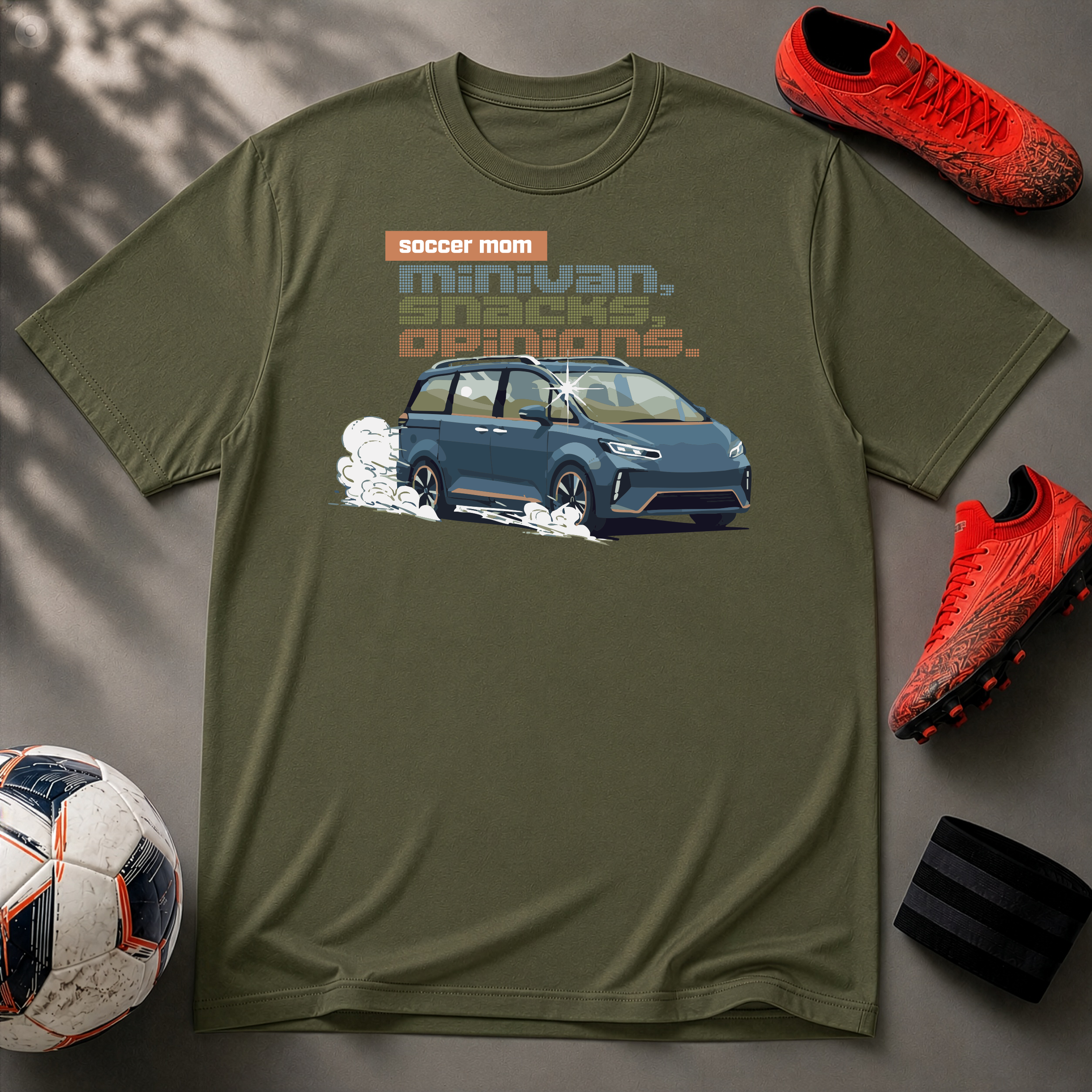 Soccer Mom | Minivan. Snacks. Opinions. | Premium Soccer T-Shirt