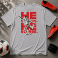 He Shoots, He Scores | Premium Soccer T-Shirt