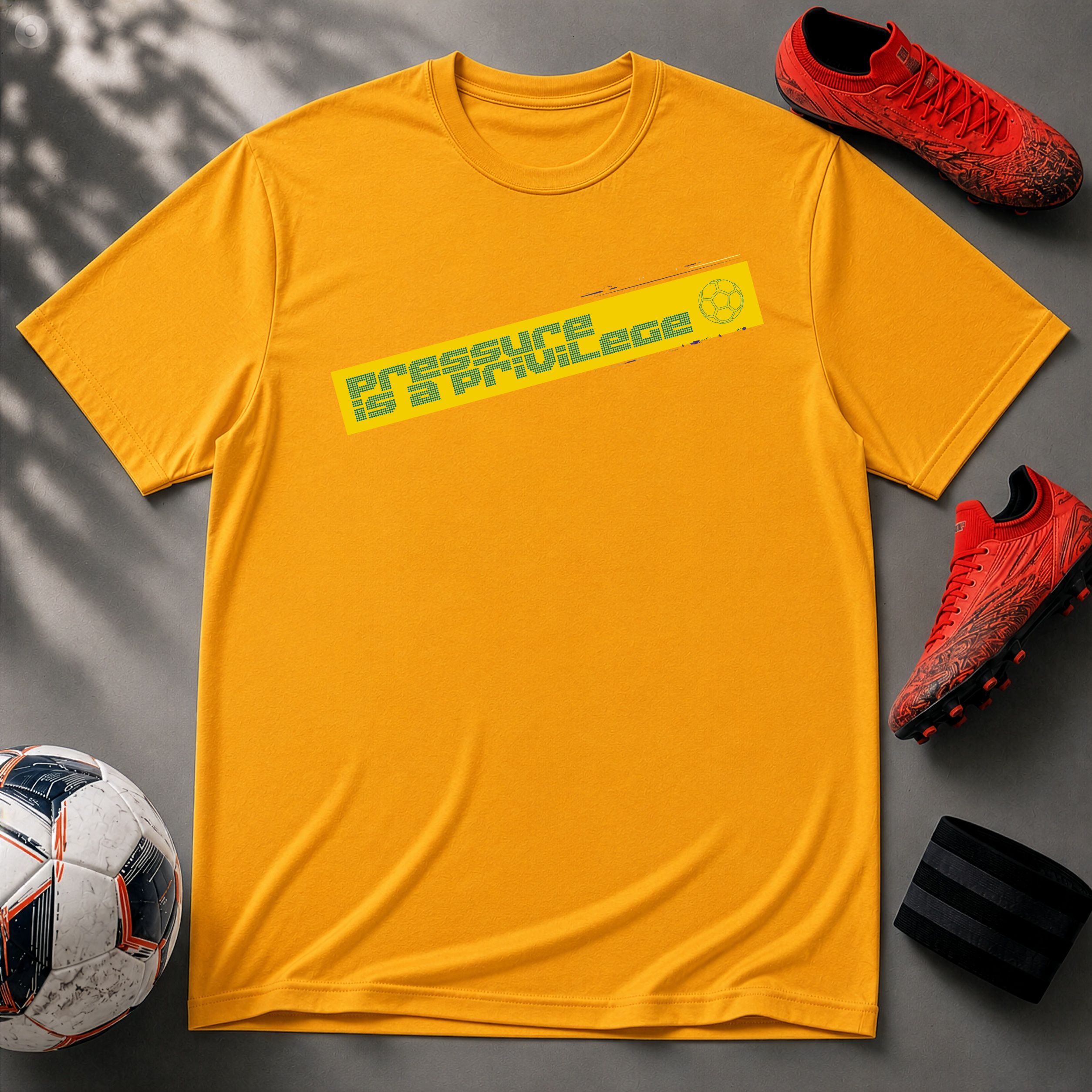 Pressure Is a Privilege | Yellow Edition | Premium Soccer T-Shirt