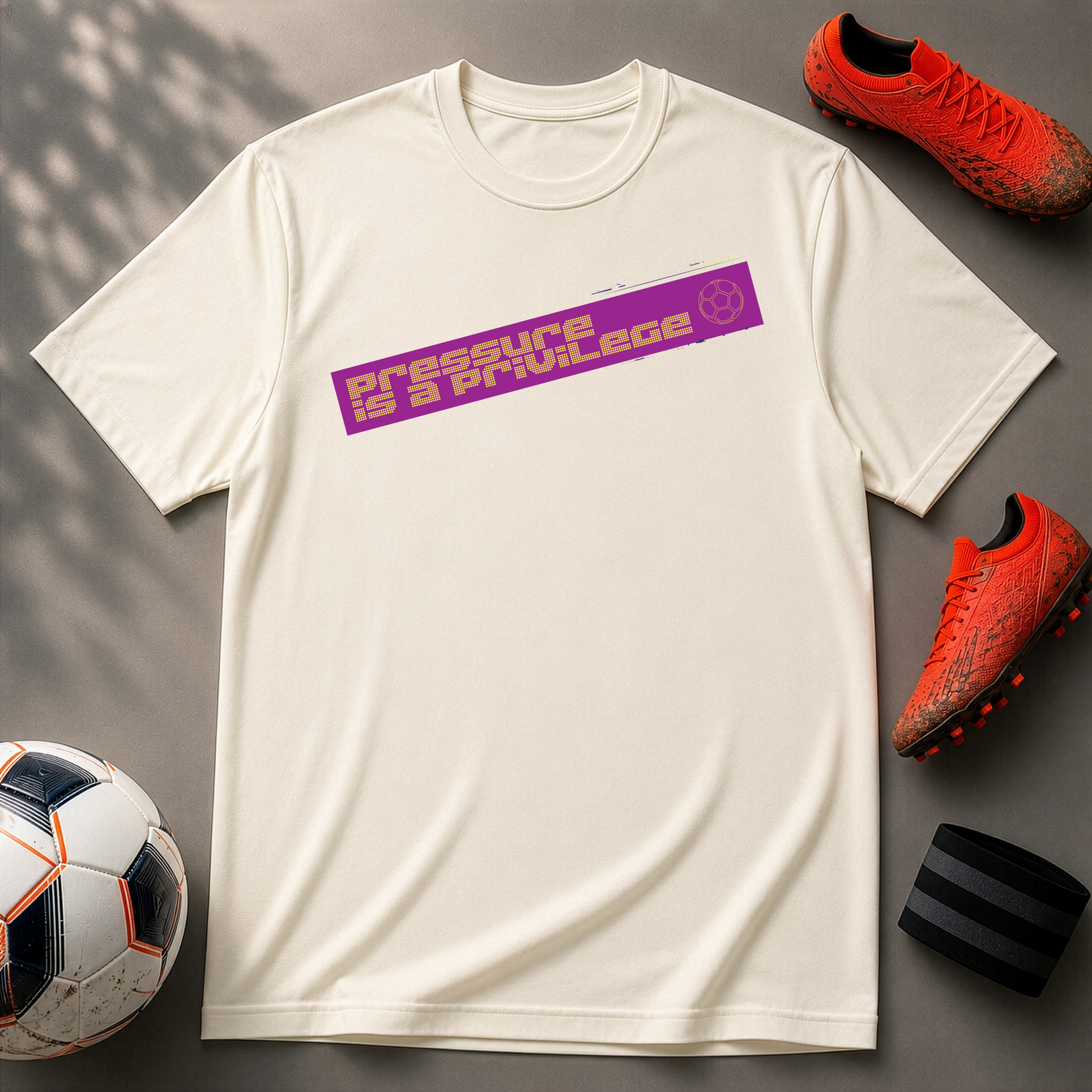 Pressure Is a Privilege | Purple Edition | Premium Soccer T-Shirt