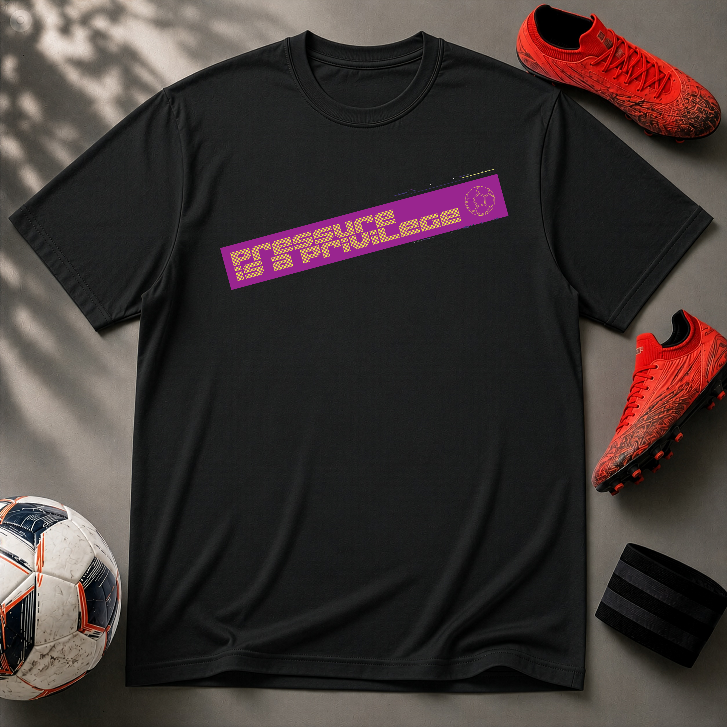 Pressure Is a Privilege | Purple Edition | Premium Soccer T-Shirt