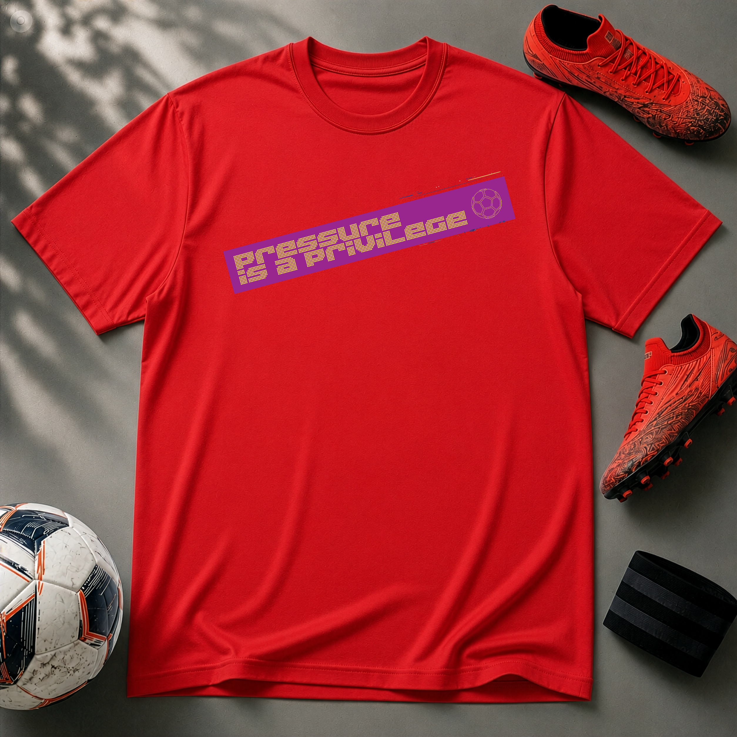 Pressure Is a Privilege | Purple Edition | Premium Soccer T-Shirt