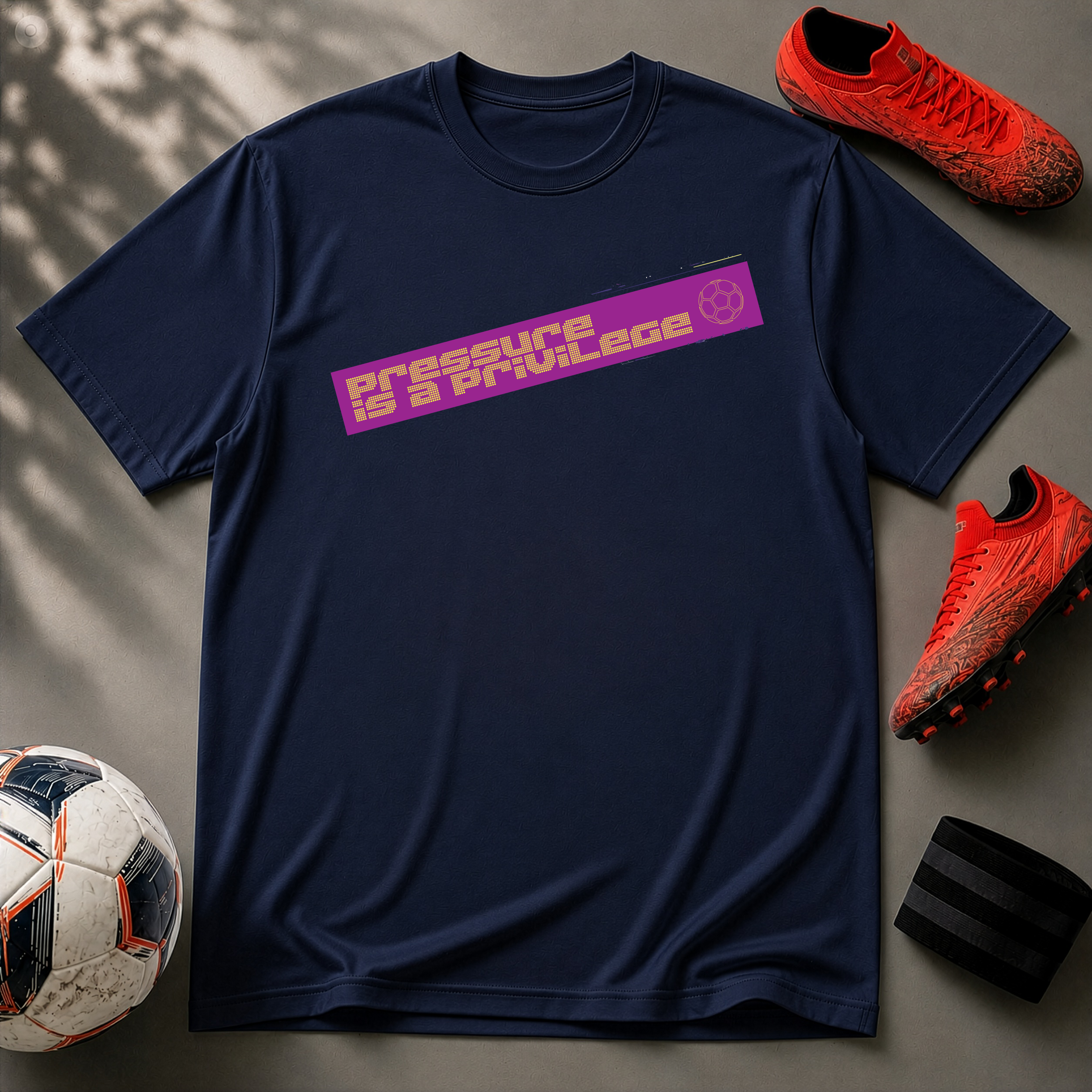 Pressure Is a Privilege | Purple Edition | Premium Soccer T-Shirt