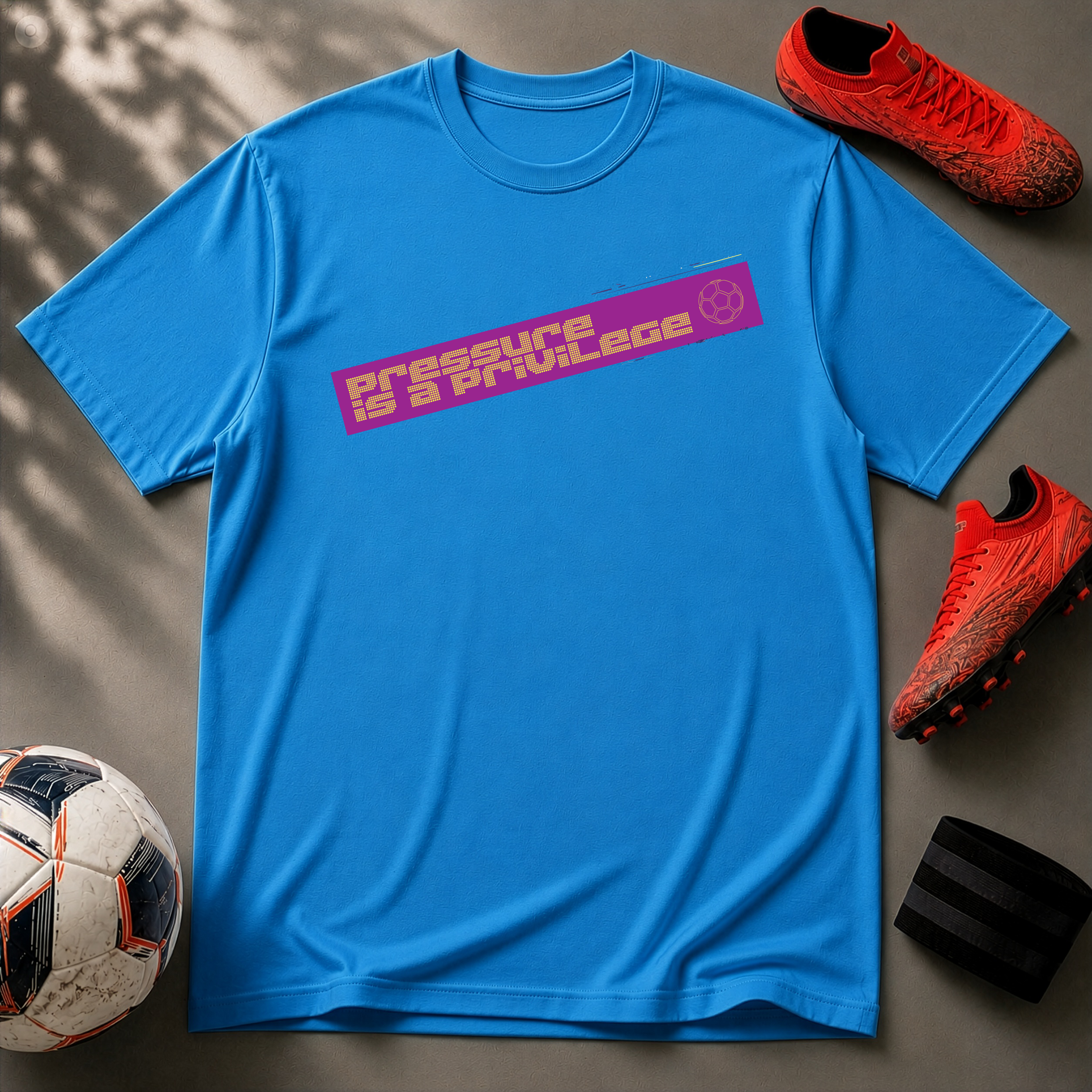 Pressure Is a Privilege | Purple Edition | Premium Soccer T-Shirt