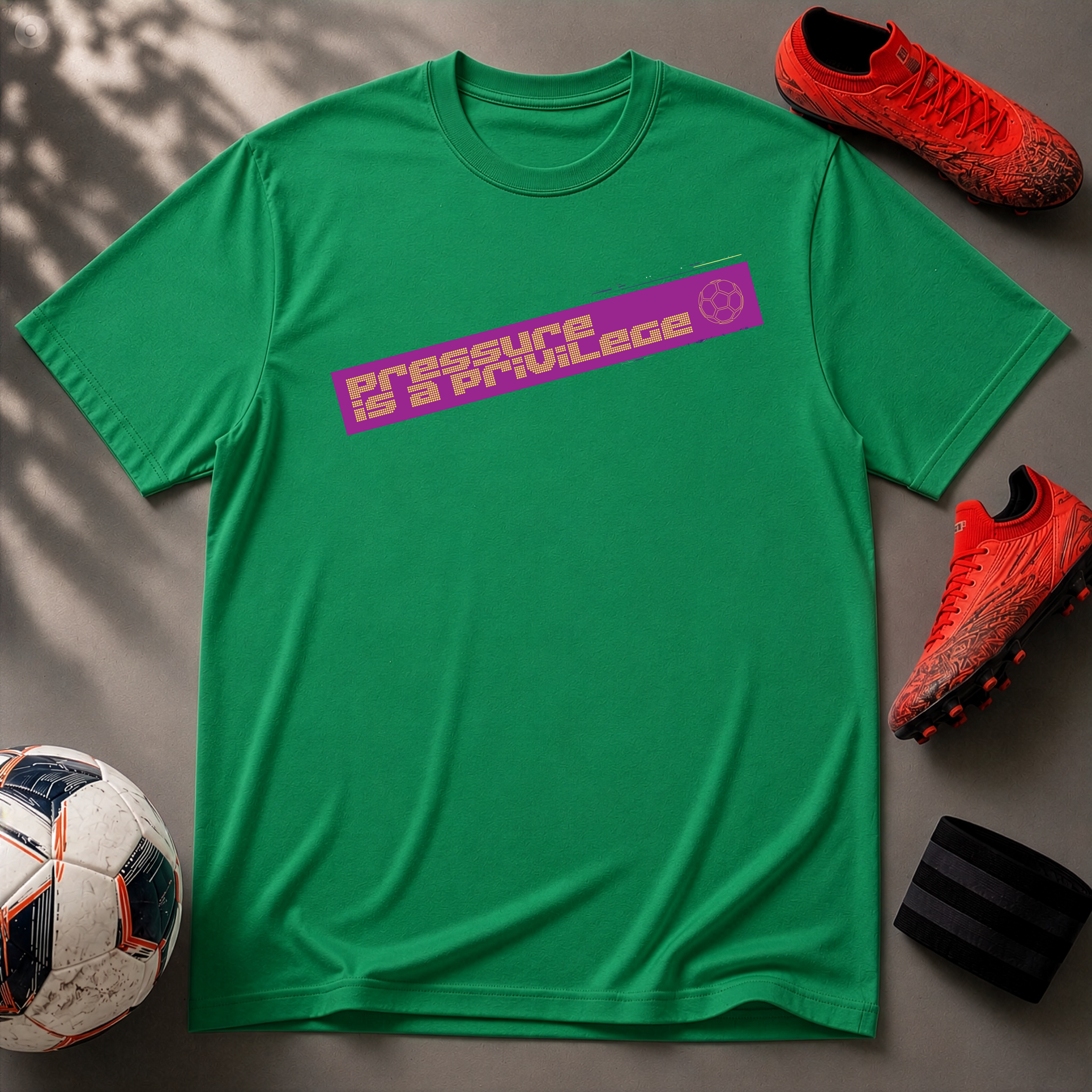 Pressure Is a Privilege | Purple Edition | Premium Soccer T-Shirt