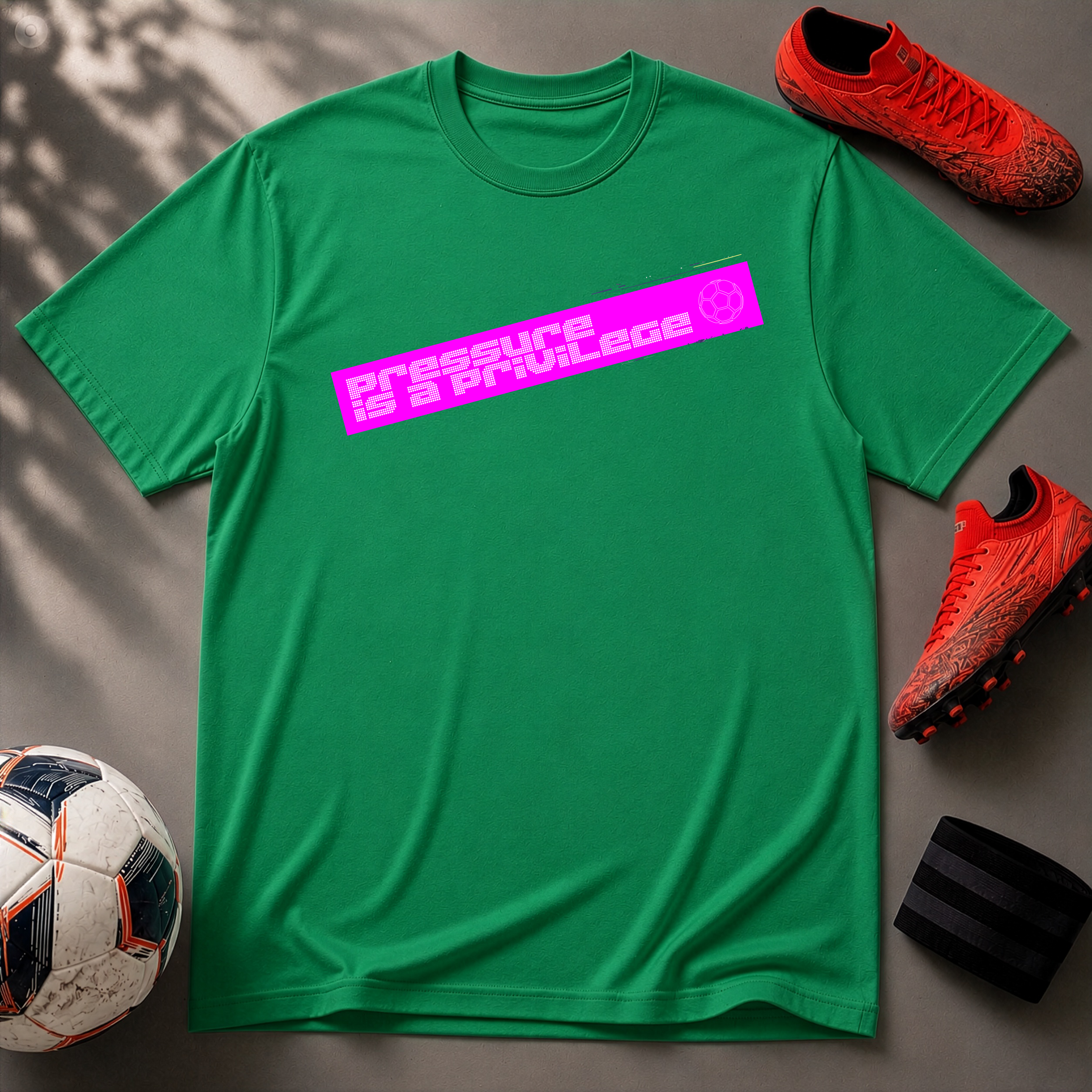 Pressure Is a Privilege | Pink Edition | Premium Soccer T-Shirt