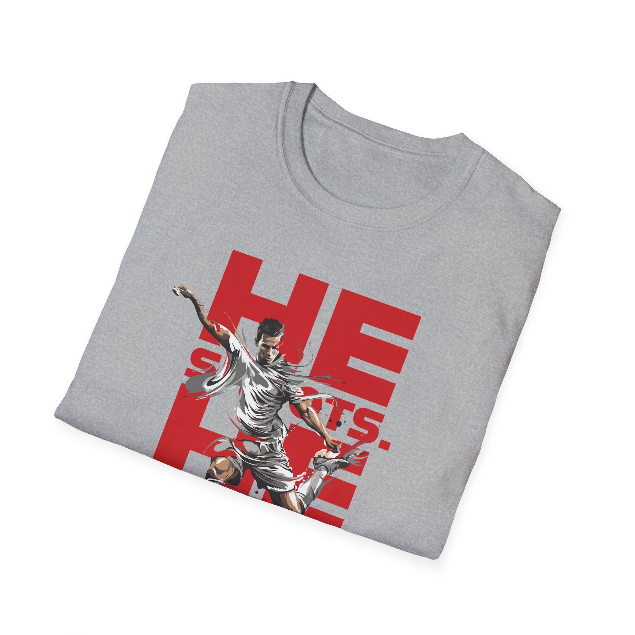 He Shoots, He Scores | Premium Soccer T-Shirt
